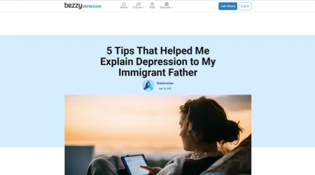 Illustration explaining depression to an immigrant parent with mental health awareness tips
