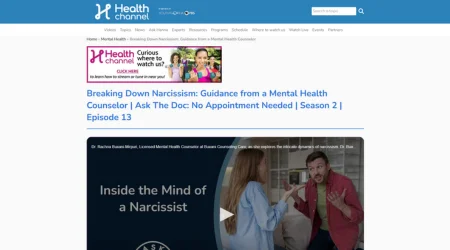 Mental health counselor explaining narcissism and personality traits